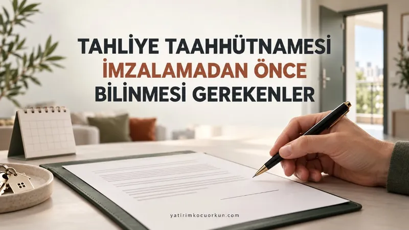 TAHLİYE TAAHHÜTNAMESİ İMZALAMADAN ÖNCE BİLİNMESİ GEREKENLER