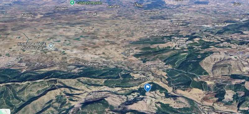 KINIK'TA 14500 M2 VERİMLİ TOPRAK YOLA 14 MT CEPHELİFIRSAT FİYATA TARLA 2