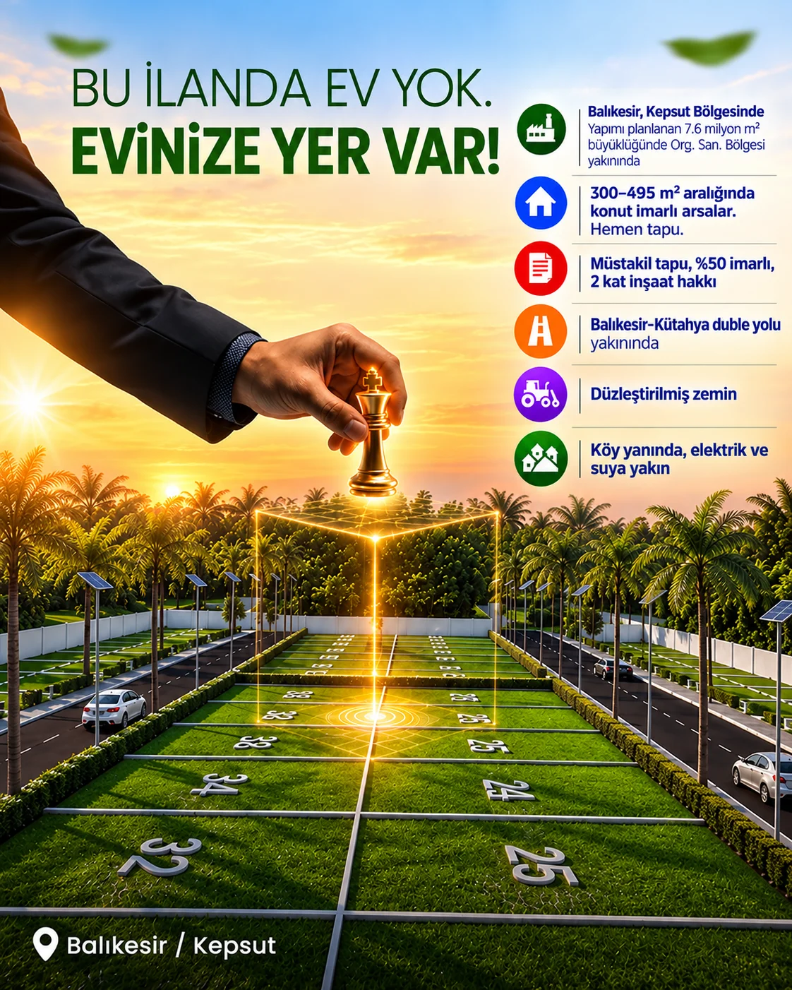 Balıkesir Kepsut Bölgesi İmarlı Arsalar